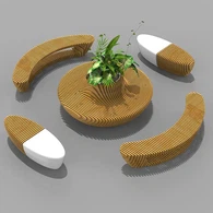 H336 テーブルチェア植木鉢セット装飾モーデン家具セットバルクカラフルな竹植木鉢テーブルと椅子